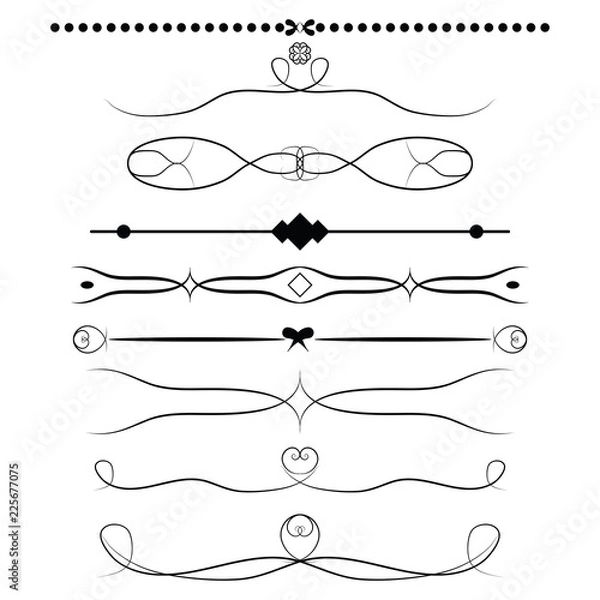 Obraz  Set design elements.Vector illustration. Black on white.