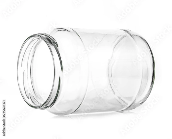 Fototapeta Round Shape Glass Canister isolated on white background