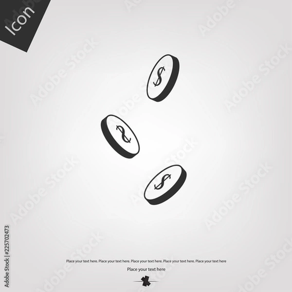 Obraz Drop coin money icon