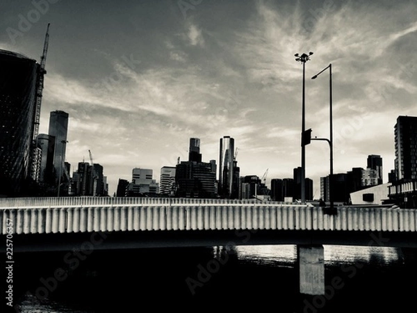 Fototapeta black and white V\view of Melbourne