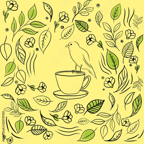 Obraz cafe sketch illustration 