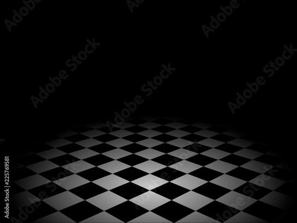 Fototapeta Chess diagonal floor perspective background