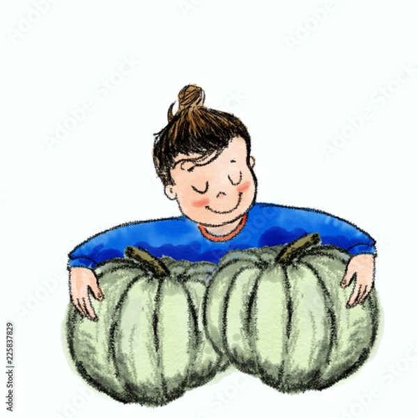 Obraz pumpkin and child