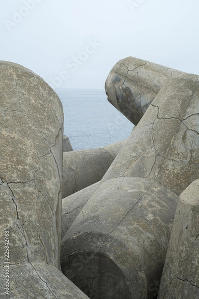 Obraz sea bar with protections in stone