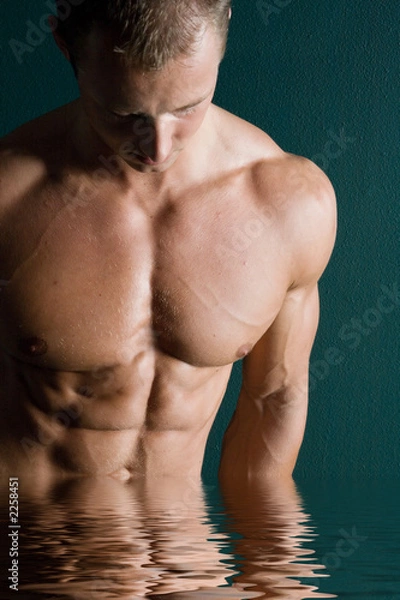 Obraz athletic man in water