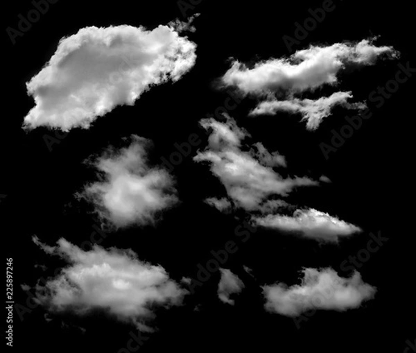 Obraz Cloud isolated in black background