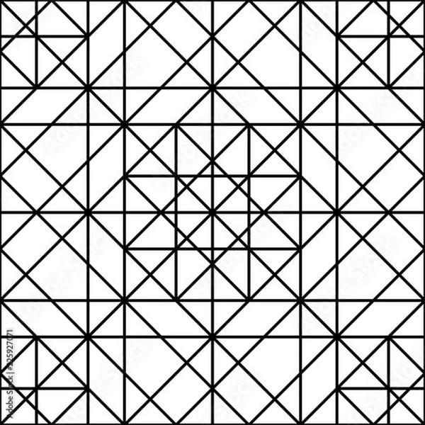 Fototapeta Geometric linear pattern. Vector seamless grid pattern.