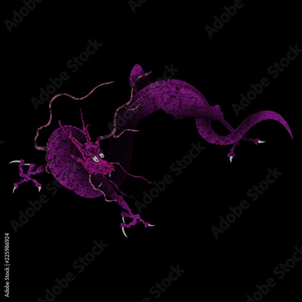 Fototapeta This is a traditionally Chinese ornament with a dragon and clouds.The dragon is the highest ranking animal in the Chinese animal hierarchy. It also represents a state symbol that is an emperor's role.