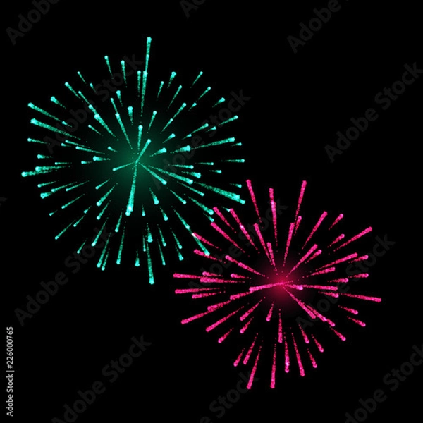 Fototapeta vector set for firework. suitable for new year celebration, holiday decoration and party event decoration.