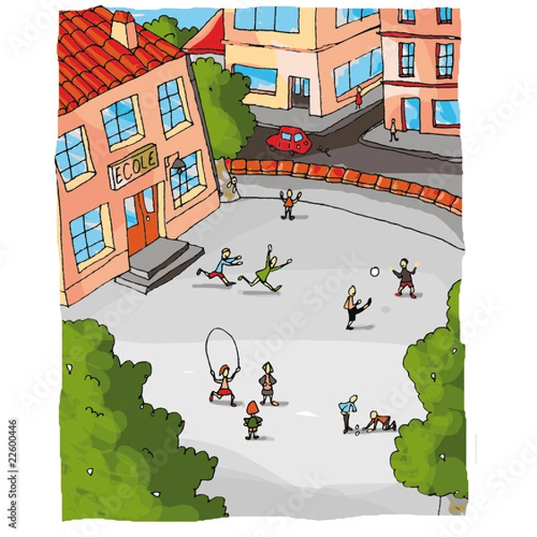 Obraz La cour de l'école