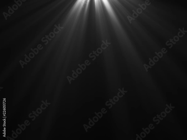 Fototapeta White Shine Lights on black background for overlay with copy space.