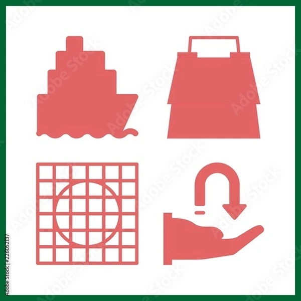 Fototapeta 4 container icon. Vector illustration container set. receive and ship icons for container works