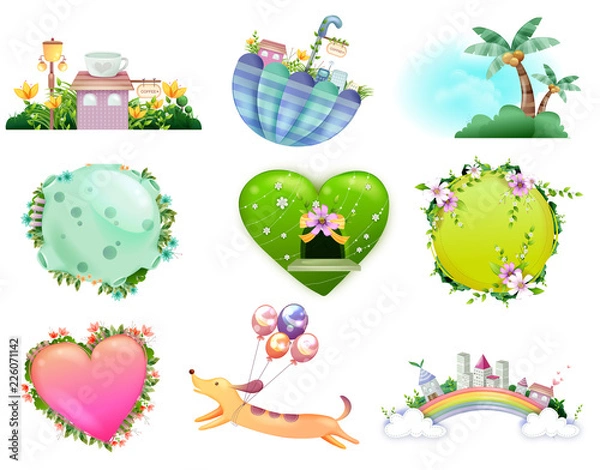 Obraz label icon set