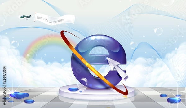 Fototapeta Internet explorer symbol and World wide web vector