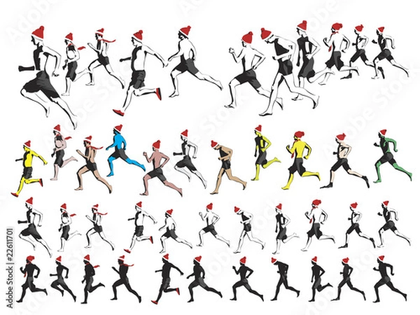 Obraz new year runners collection, easy to edit