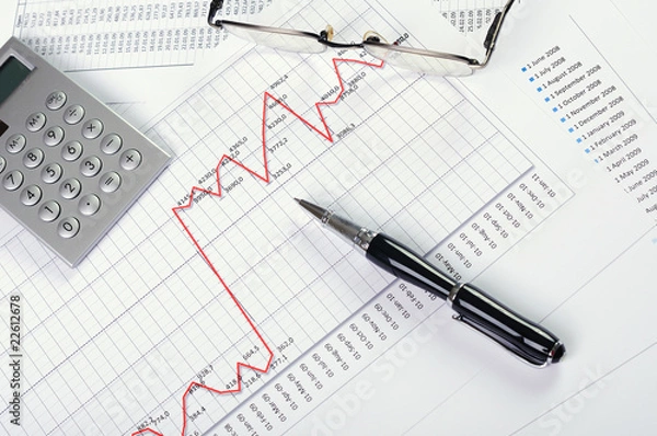 Obraz charts and graphs of sales