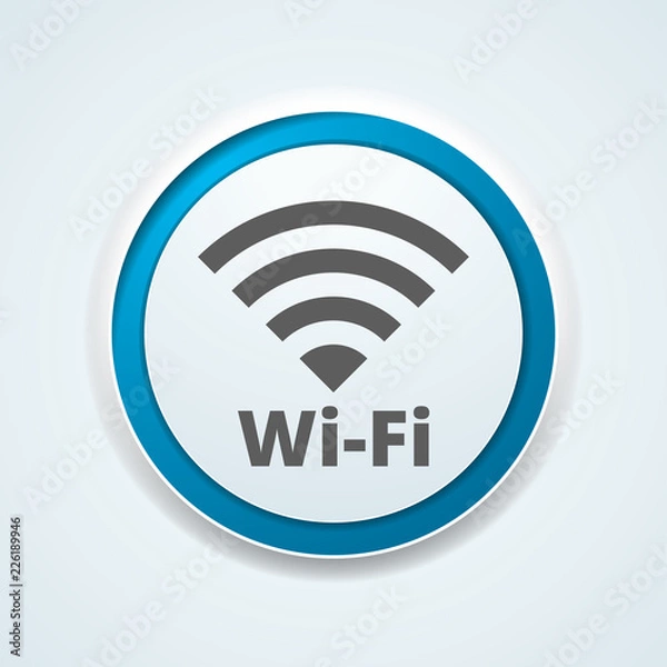 Obraz Wireless connection button illustation