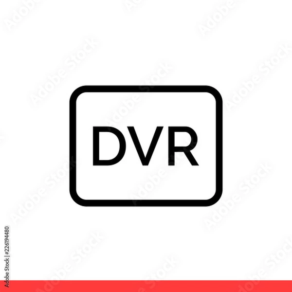 Fototapeta Dvr vector icon, video symbol. Simple, flat design for web or mobile app