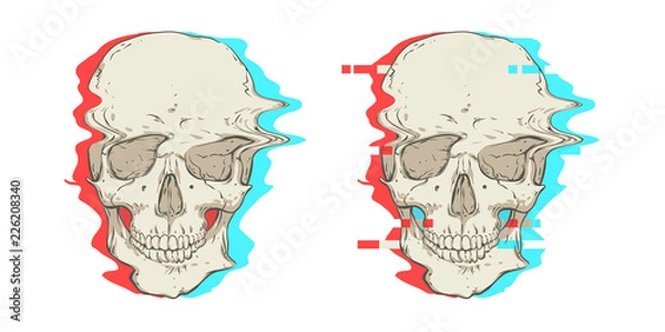 Fototapeta Two skulls. Interference.