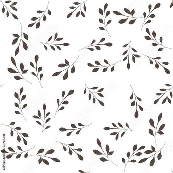 Fototapeta Floral bouquet vector pattern with small flowers and leaves