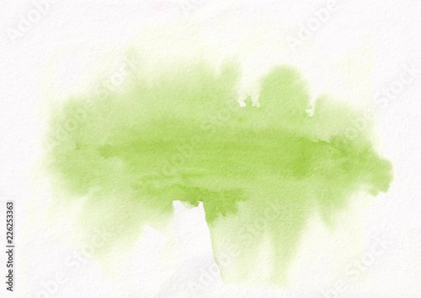 Fototapeta Jasnozielony poziomy gradient akwarela ręcznie rysowane tła. Przydaje się do projektowania graficznego, tła, wydruków, tapet itp