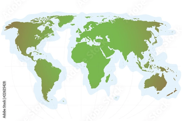 Obraz Planisphère vectoriel de la Terre 3