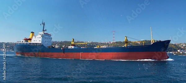 Fototapeta A cargo ship in the Bosphorus