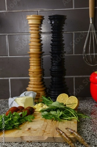 Obraz prepering shrimps