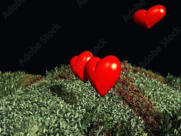 Obraz Herzen am Grashügel