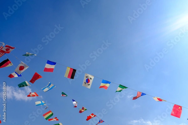 Obraz 運動会の国旗（キャッチスペースあり）