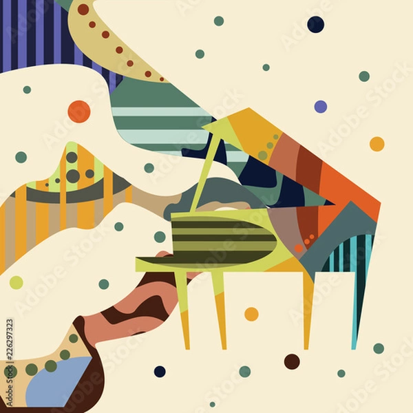 Fototapeta piano art vector illustration 