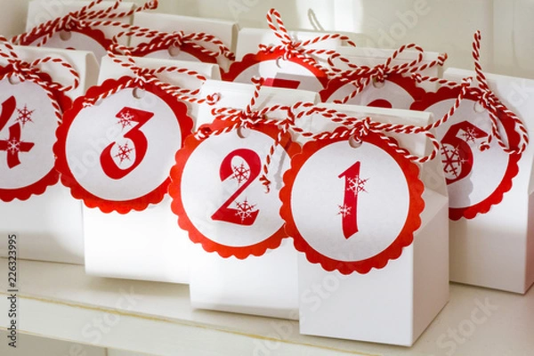 Obraz Advent calendar paper boxes