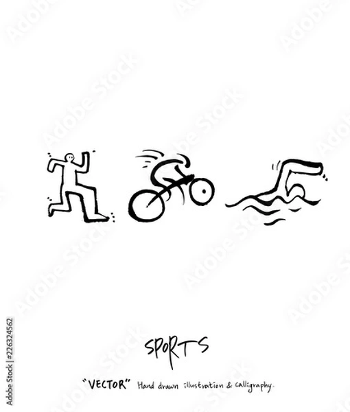 Obraz 스포츠 포스터 / 손으로 그린 스포츠 그림