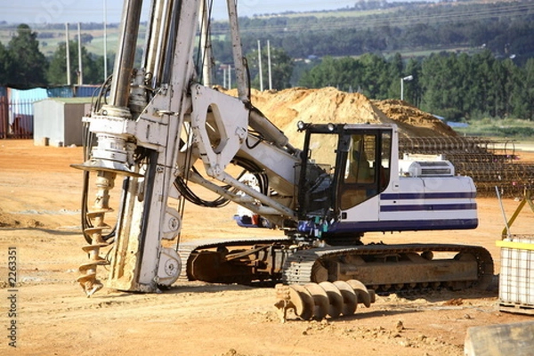 Obraz koparka do otworów