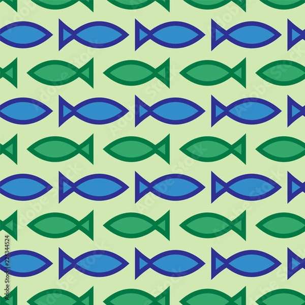 Fototapeta Abstract seamless fish pattern, vector illustration