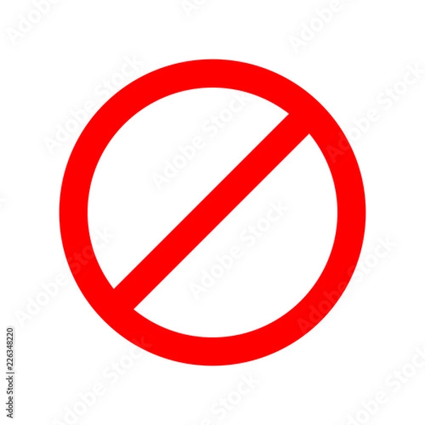 Fototapeta Red stop sign isolated on white background. Vector stop icon.