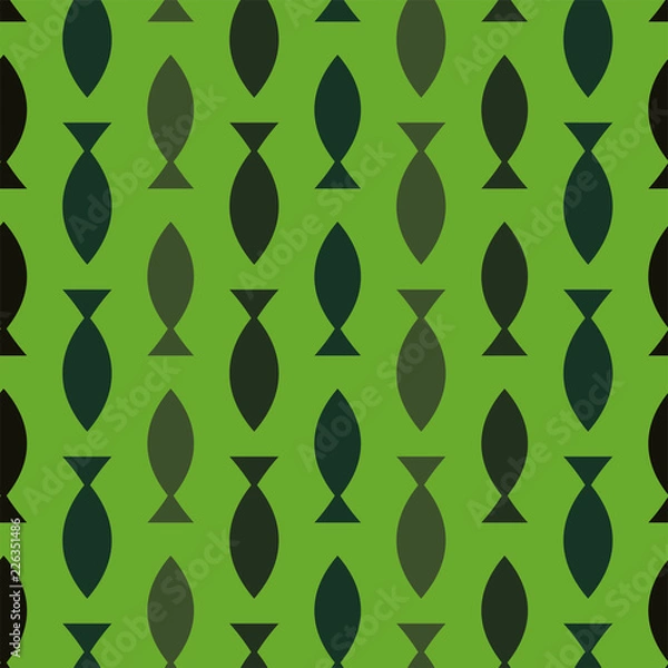 Fototapeta Abstract seamless fish pattern, vector illustration