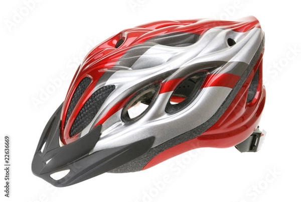 Fototapeta Bicycle helmet isolated on a white background