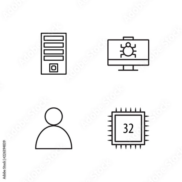 Fototapeta web simple outlined icons set