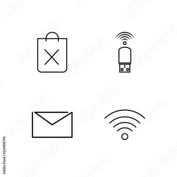 Fototapeta web simple outlined icons set