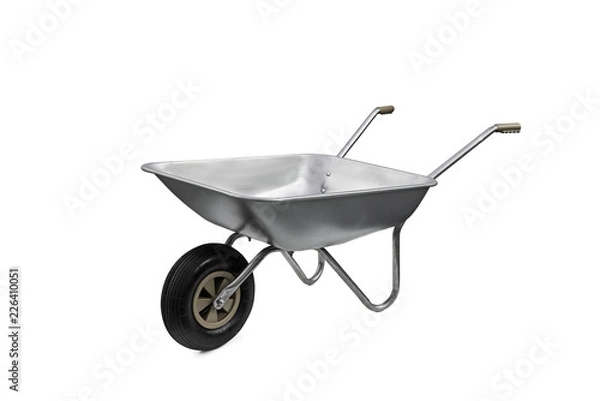 Obraz Wheelbarrow isolated on white background