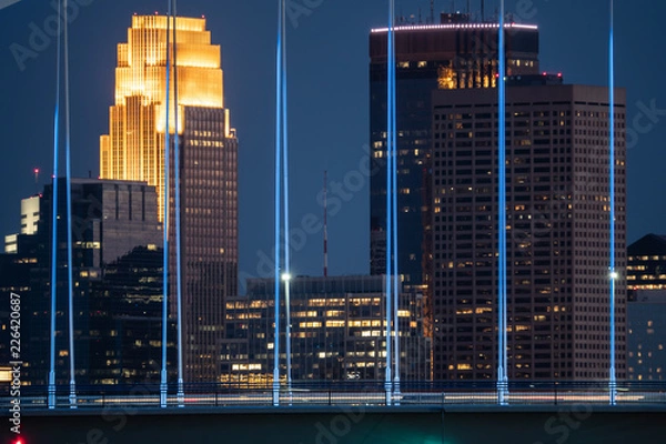 Obraz Skyscrapers Behind Bridge