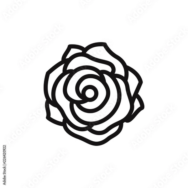 Obraz Ikona wektor róża