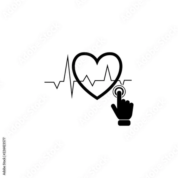Fototapeta heart beats graph on touch screen icon. Element of touch screen technology icon. Premium quality graphic design icon. Signs and symbols collection icon for websites