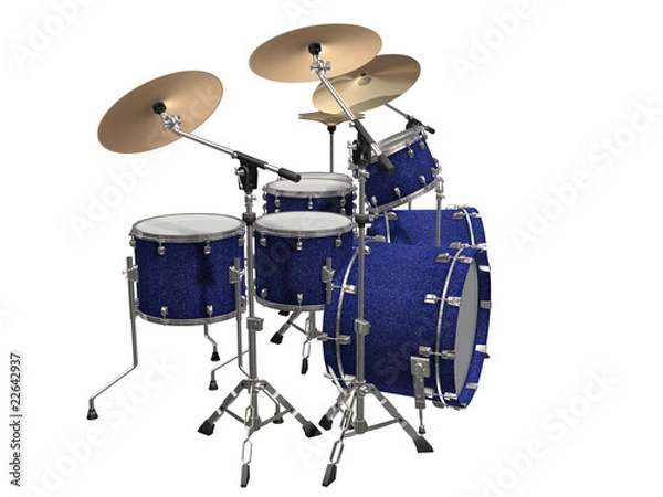 Fototapeta Drum Kit isolated on a white background