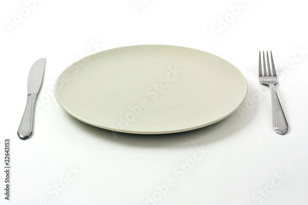 Obraz Dinner plate and silverware