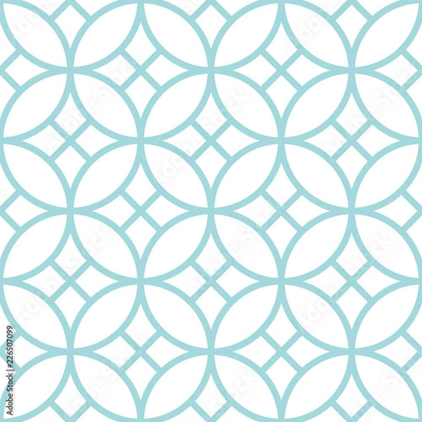 Obraz Retro Seamless Circle/Lines Pattern Turquoise
