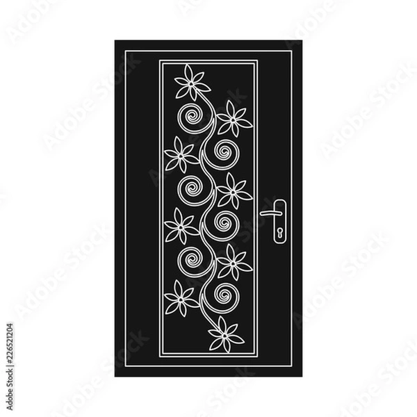 Fototapeta Vector design of door and front symbol. Collection of door and wooden vector icon for stock.