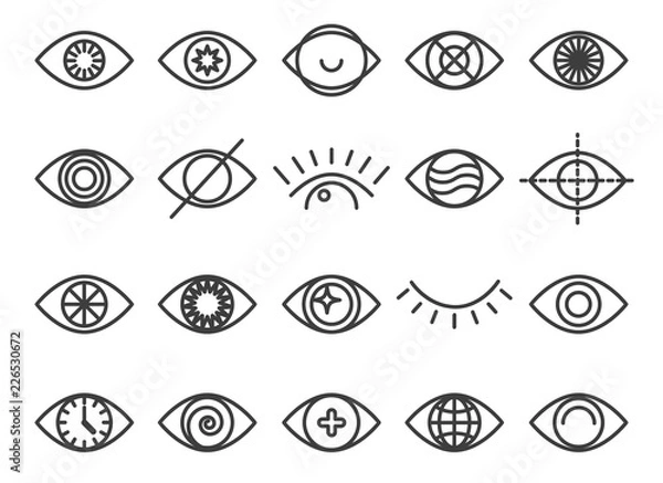 Fototapeta Eye icons. Human eye icon set, vector sight signs isolated on white background