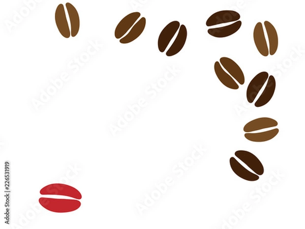 Obraz 散らばるコーヒー豆